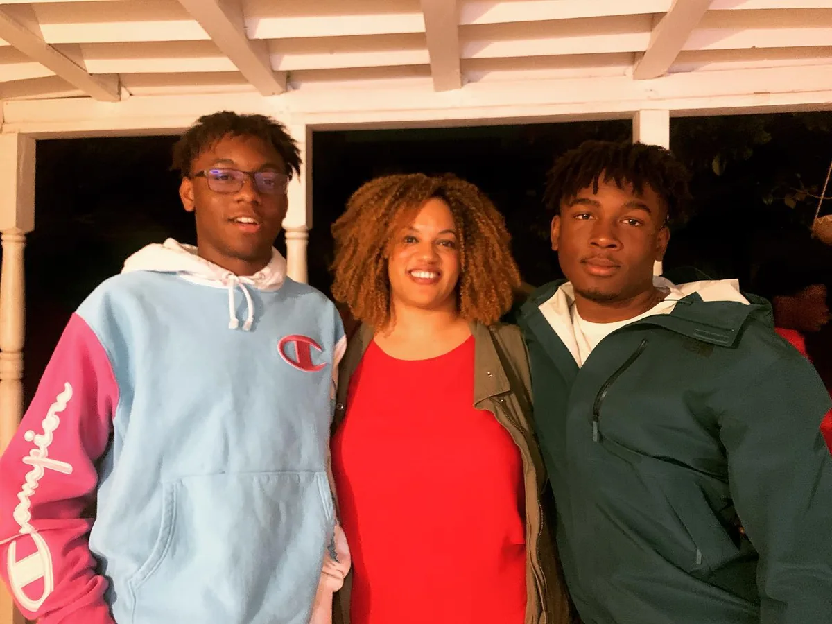 KG with her two sons